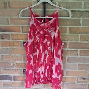Ann Taylor Size 16 Pink, White, Orange Tie-Dye Women's Halter Top Blouse